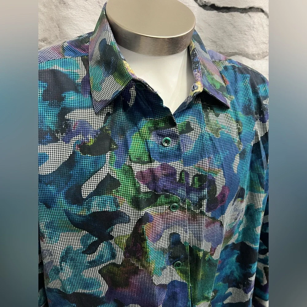 ROBERT GRAHAM‎ 100% COTTON CLASSIC FIT A.S. ROMA MEN`S SHIRT COLORFUL - Picture 8 of 12